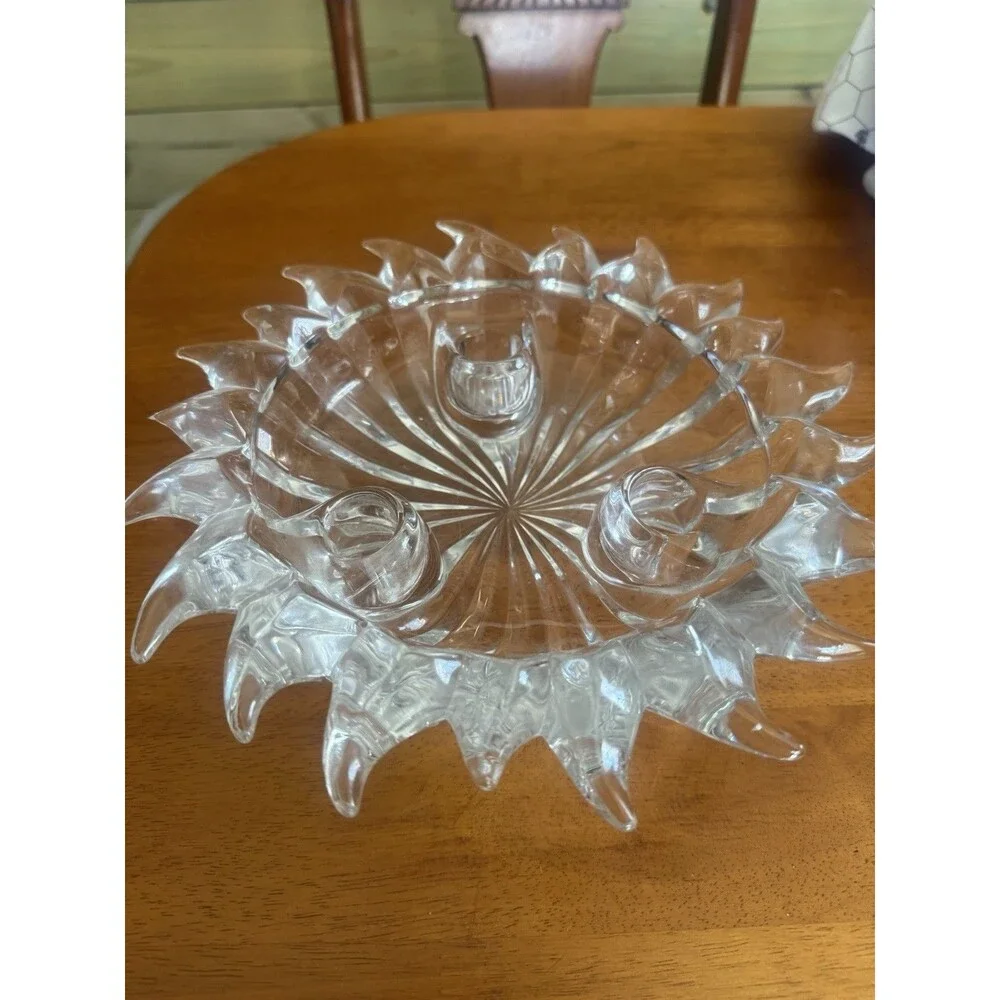 PartyLite Aurora Sunburst Crystal Centerpiece Taper Candleholder 10